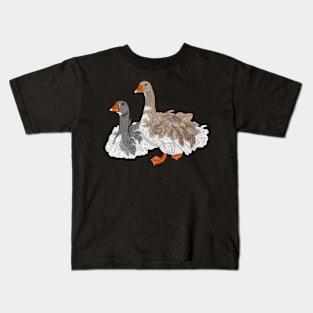 Sebastopol Geese - no background Kids T-Shirt